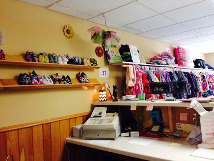 Interior display of children’s clothing and accessories at The Bean Sprout